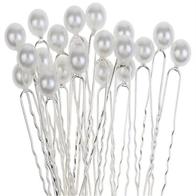  Imitation Pearl / Alloy Headpiece / Hair Pin with Imitation Pearl 6pcs Wedding / Daily Wear Headpiece
