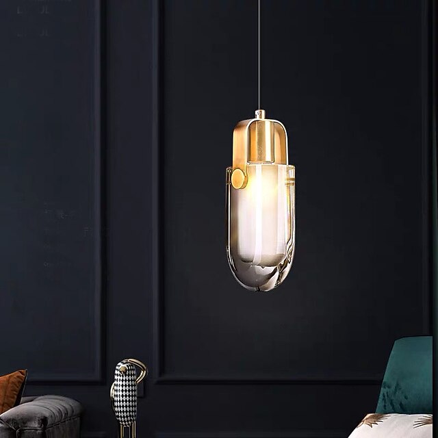 Lights & Lighting Pendant Lights | 10 cm LED Pendant Light Crystal Bedside Light Single Desgin Tricolor Light Metal Electroplate