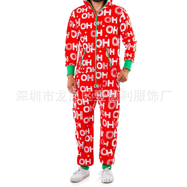 Toys & Hobbies Cosplay & Costumes | ladies pyjamas set christmas printed santa costume hooded onesies for women xmas jumpsuit re