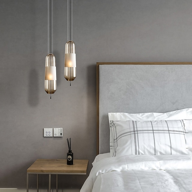 Lights & Lighting Pendant Lights | 12cm LED Pendant Light Single Design Modern Nordic Style Bedside Lamp Glass Electroplated 110