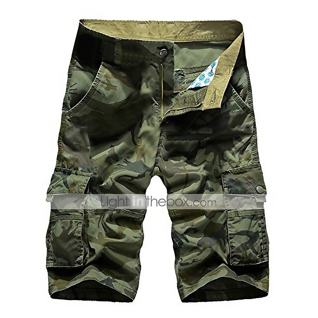 Men's Cargo Shorts Hiking Shorts Multi Pocket Cotton khaki Army Green4