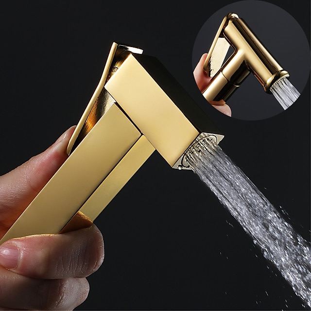  Ti-PVD Gold Handheld Bidet Sprayer with ABS Base and 1.5m Hose