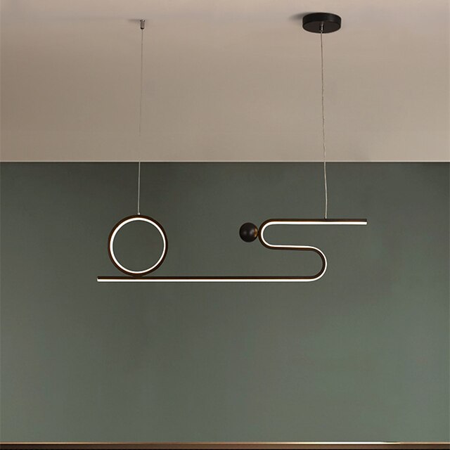 Lights & Lighting Pendant Lights | 80cm LED Pendant Light Modern Nordic Geometric Black Gold Personalized Living Room Dining Roo