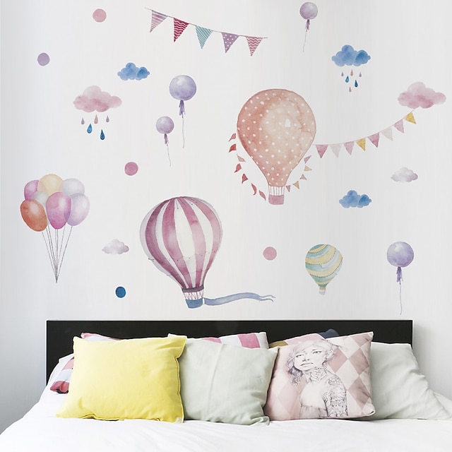 Home & Garden Home Decor | Cartoon Cute Hot Wall Stickers Air Balloon Kindergarten Classroom Removable Diy Wall Decoration Child