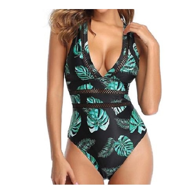 Sports & Outdoors Surfing, Diving & Snorkeling | Womens One Piece Swimsuit Sexy V Neck Bodysuit Bathing Suit Solid Colored Swimw