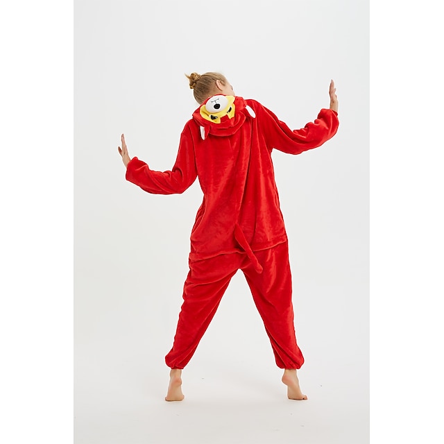 Toys & Hobbies Cosplay & Costumes | Kids Adults Kigurumi Pajamas Cartoon Onesie Pajamas Flannel Fabric Red Cosplay For Men and W