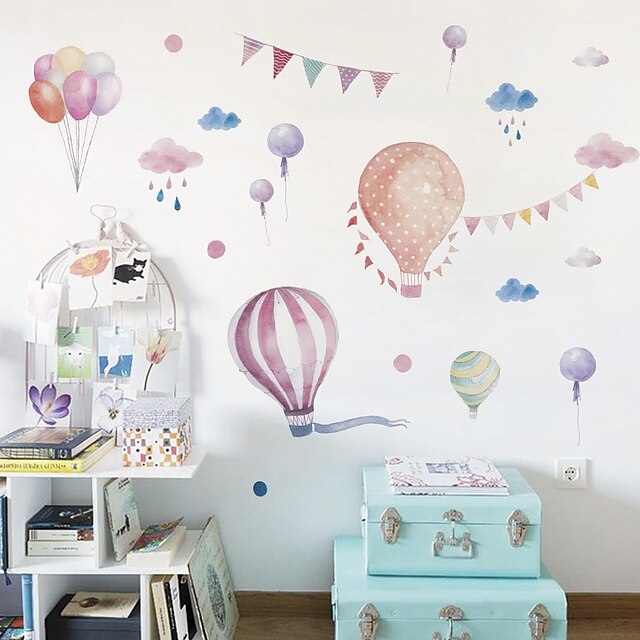 Home & Garden Home Decor | Cartoon Cute Hot Wall Stickers Air Balloon Kindergarten Classroom Removable Diy Wall Decoration Child