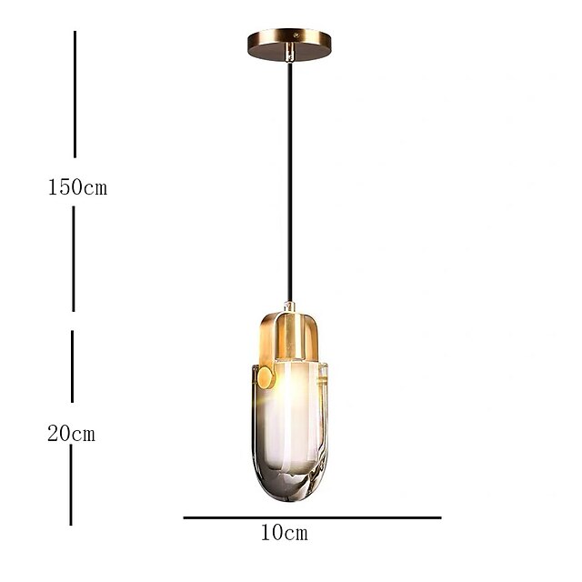 Lights & Lighting Pendant Lights | 10 cm LED Pendant Light Crystal Bedside Light Single Desgin Tricolor Light Metal Electroplate