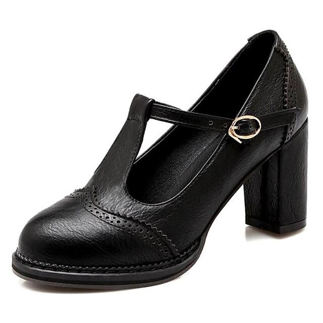 Women's Heels Pumps Lolita Shoes Brogue Mary Jane Plus Size Party Work ...