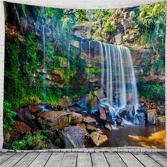 Home & Garden Home Decor | Beautiful And Spectacular Waterfall Scenery Pattern Tapestry Wall Hanging Tapestry Wall Carpet Wall A