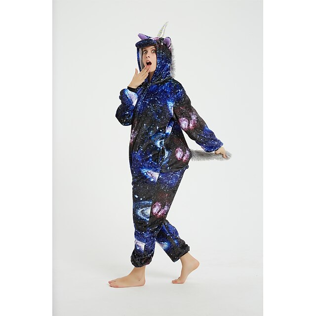 Toys & Hobbies Cosplay & Costumes | Kids Adults Kigurumi Pajamas Unicorn Flying Horse Onesie Pajamas Flannel Fabric Ink Blue Cos