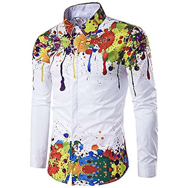  Camisa masculina manga longa gola gráfica tops de festa de casamento roupas esportivas bloco de cores sexy