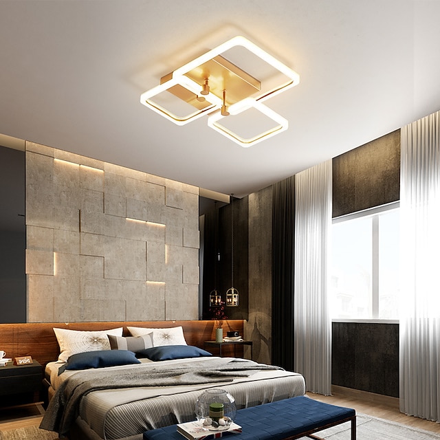  40cm 47cm luz de teto led moderno nórdico quadrado acrílico continuamente escurecimento lâmpada de teto ouro nórdico moderno sala de estar quarto sala de jantar
