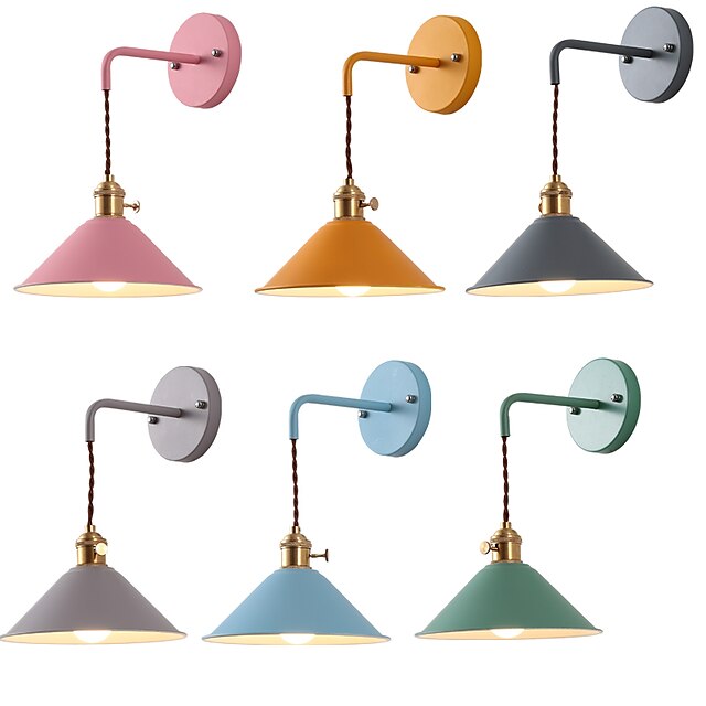 Lights & Lighting Pendant Lights | 22cm LED Wall Light Modern Nordic Bedside Light Single Design Metal Painted Finishes 110-120V