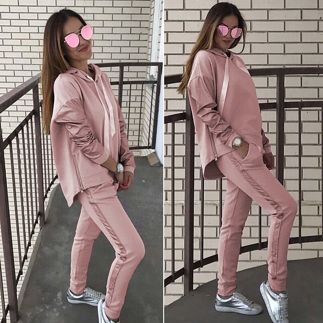 Sports & Outdoors Running, Jogging & Walking | Womens 2 Piece Patchwork Tracksuit Sweatsuit Casual Athleisure Winter Long Sleeve