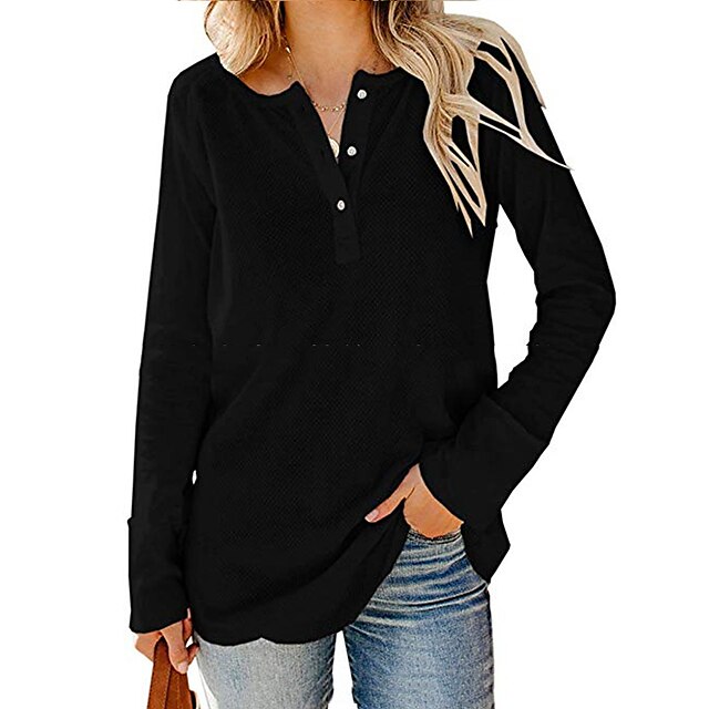  Women's Tee / T-shirt Pure Color Crew Neck Solid Color Sport Athleisure T Shirt Top Long Sleeve Breathable Soft Comfortable Everyday Use Casual Daily Outdoor