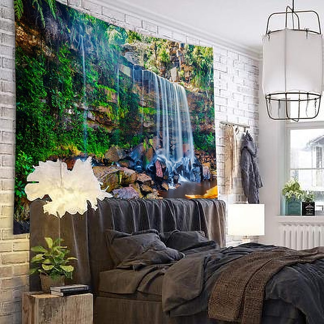 Home & Garden Home Decor | Beautiful And Spectacular Waterfall Scenery Pattern Tapestry Wall Hanging Tapestry Wall Carpet Wall A