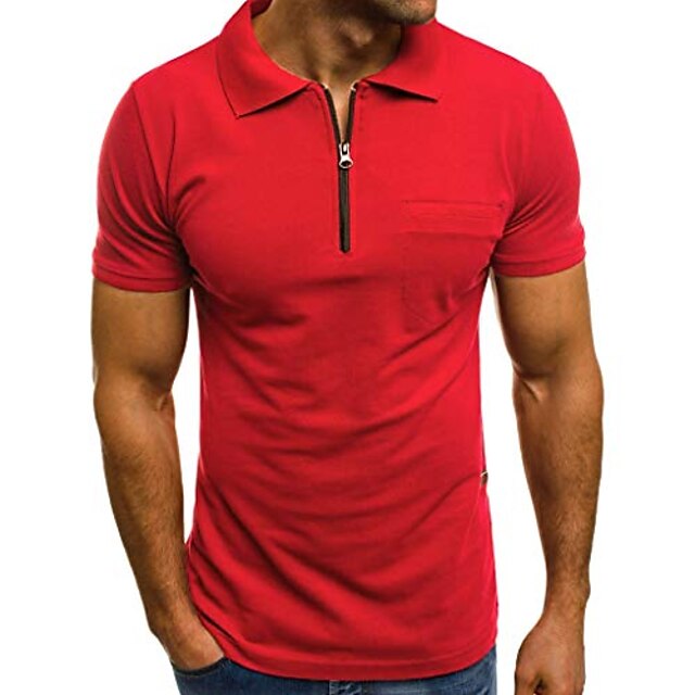 Men's Tennis Shirt Polo Shirt Sports Outdoor Daily Collar Quarter Zip ...