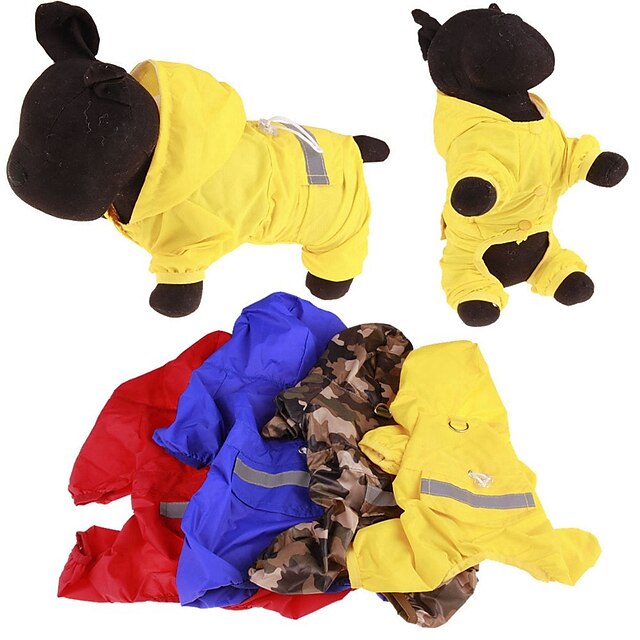  Hund Regenmantel Solide Lässig / Alltäglich Sport Draussen Hundekleidung Welpenkleidung Hunde-Outfits Purpur Gelb Rot Kostüm Großer Hund für Mädchen und Jungen Hund Polyester 3XL 4XL