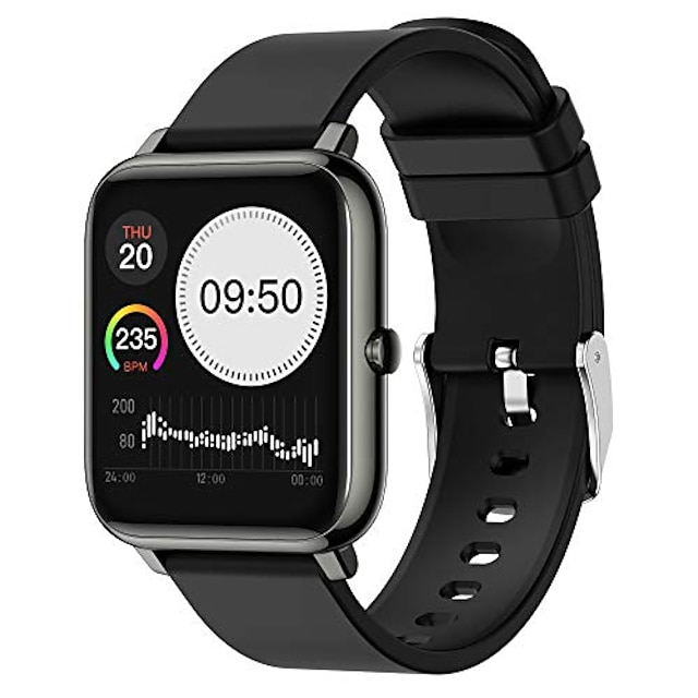  smart watch, fitness tracker for men women with blood oxygen spo2 blood pressure meter heart rate monitor 5atm waterproof 1.4 full touch screen,smartwatch for iphone android phones (black)