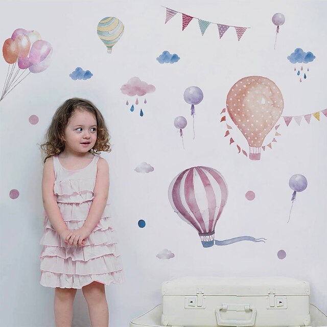 Home & Garden Home Decor | Cartoon Cute Hot Wall Stickers Air Balloon Kindergarten Classroom Removable Diy Wall Decoration Child