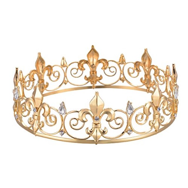 

Baroque large crown royal round crown headdress bridal hair accessory crown men's full round king's crown