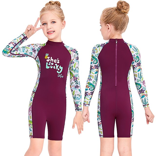 Sports & Outdoors Surfing, Diving & Snorkeling | Dive&Sail Girls Rash Guard Dive Skin Suit UV Sun Protection UPF50+ Breathable L