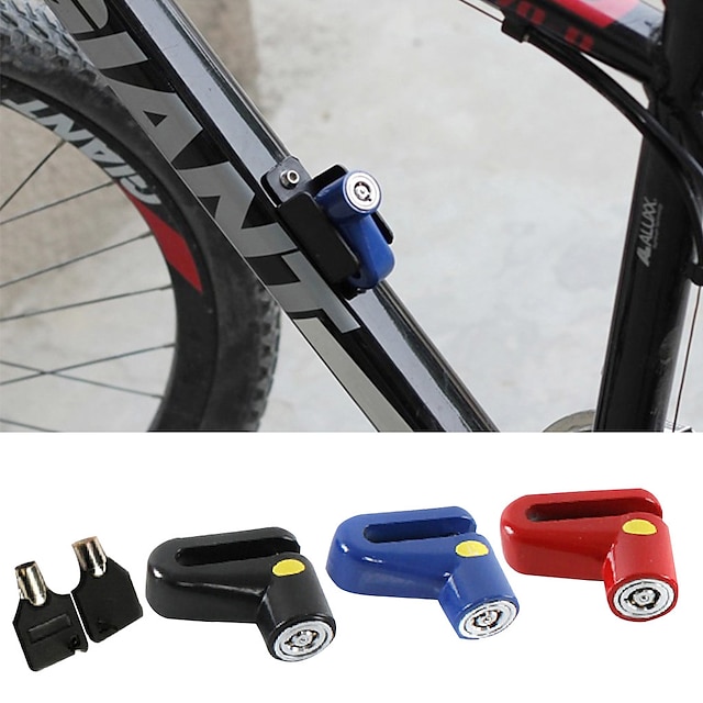 Bike Locks Portable Lightweight Materials Stability Durable Anti Lost For Road Bike Mountain Bike MTB Triathlon Fixed Gear Bike Cycling Bicycle Stainless Steel Black Red Blue 1 pcs