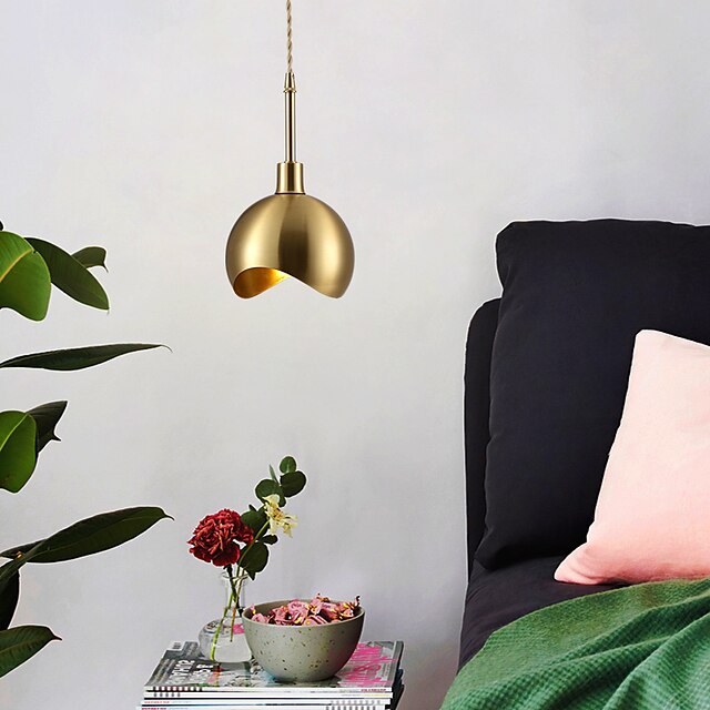 Lights & Lighting Pendant Lights | 15cm LED Pendant Light Modern Nordic Gold Globe Bowl Bedside Light Downlight Copper Dining Ro