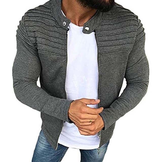  Voor heren Overgangsjack Vrijetijdsjas shacket Cardigan Alledaagse kleding Herfst Marine Rode Wijn Zwart Lichtgrijs Gewatteerd jack