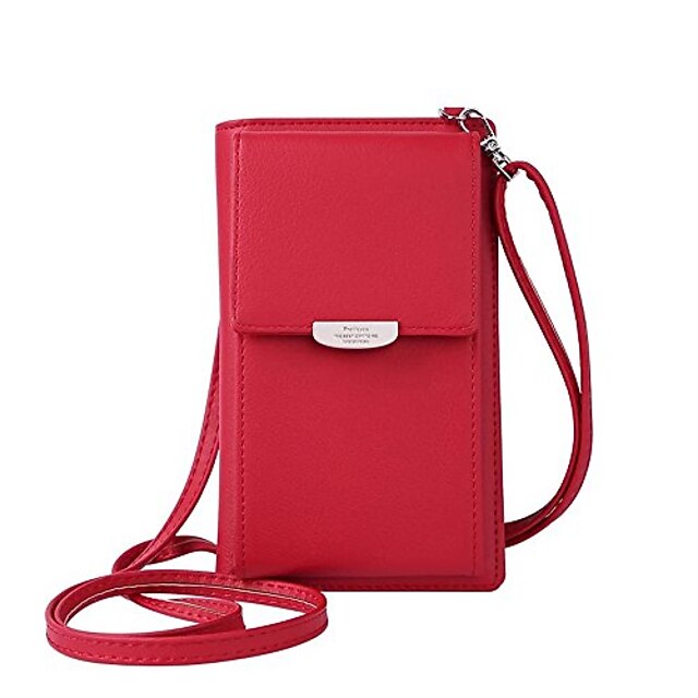  mode tegnebog kvinder mini crossbody taske mobiltelefon taske lille håndtaske kortholder pung pung skuldertaske (rød)