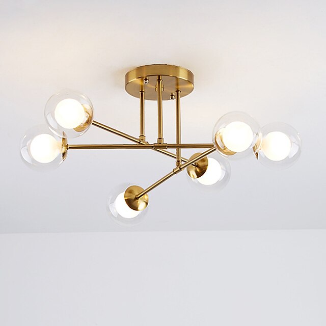  58cm LED stropní svítidlo severský design sputnik černé zlato koule design skleněný lustr kov umělecký styl sputnik průmyslové malované povrchy umělecký severský styl 110-120v 220-240v
