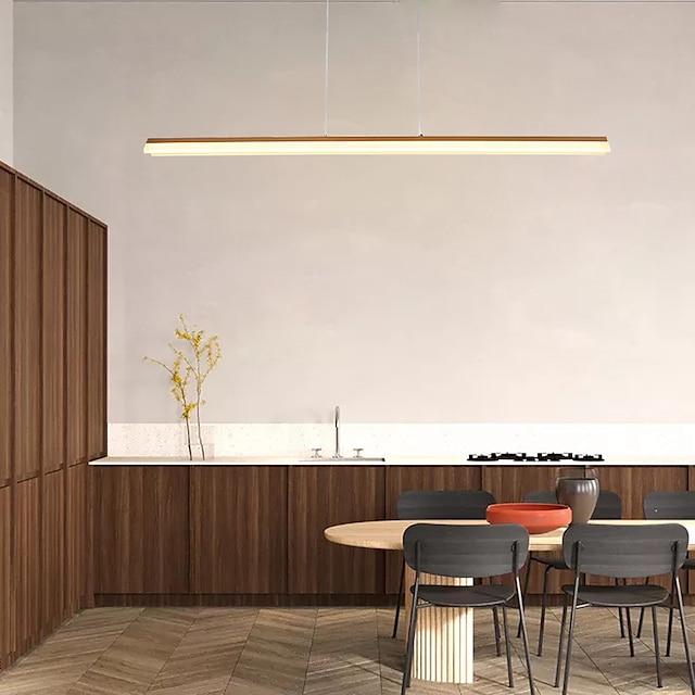 Lights & Lighting Pendant Lights | LED Linear Pendant Light Modern Black Gold 100cm Office Dining Room Chandelier Painted Finish