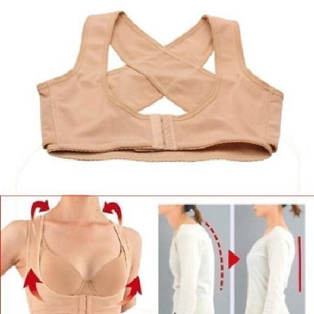  adjustable band x type lady chest support belt support back posture corrector brace little tight (l)