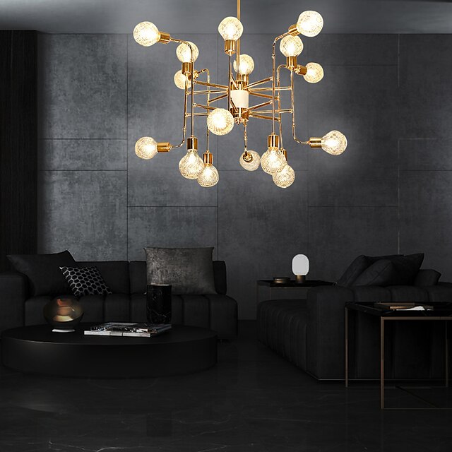  16 lumières de luxe chandelier d'or de style bougie européenne moderne lumières pour salon salle à manger boutiques caffe led g9 ampoules non incluses