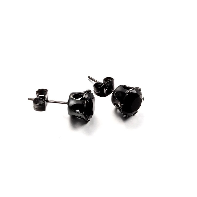  серег из нержавеющей стали для мужчин и женщин, круглые серьги cz, черные, 9 мм