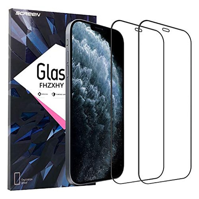  {2-pack} replacement for iphone 12 pro max screen protector hd clear 9h tempered glass screen film bubble free replacement for iphone 12 pro max 5g(6.7 inch-clear