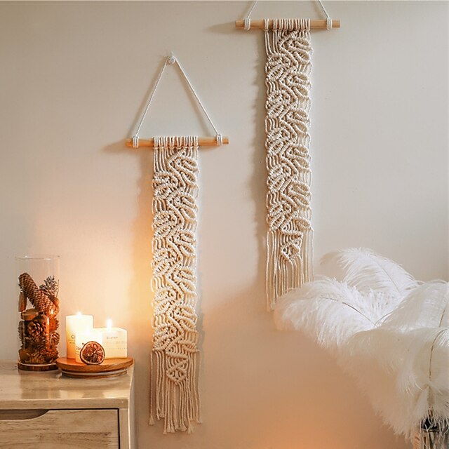 Home & Garden Home Decor | Boho Hand Woven Macrame Wall Hanging Ornament Bohemian Boho Art Decor Home Bedroom Living Room Decora