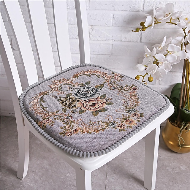  Exquisite Jacquard Solid Color European style Embossing Thicken Chair Cushion Home Office Seat Bar Dining Chair Seat Pads Garden Floor Cushion