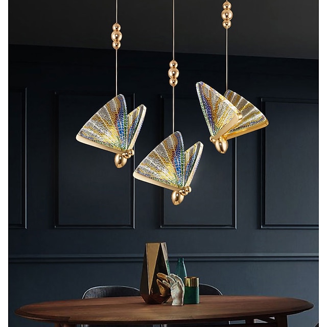  23 cm Pojedyncza lampa wisząca Kolorowy wzór motyla Lampka nocna Jadalnia Restauracja Bar Salon Metal Galwanizowany 220-240 V.