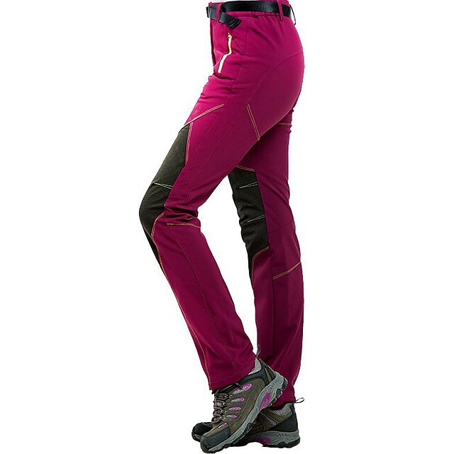  Naisten Vaellushousut Softshell-housut Patchwork Talvi Ulko- Normaali Vedenkestävä Tuulenkestävä Hengittävä Lämmin Pants Alaosat Musta Purppura Fuksia Burgundi Taivaan sininen Telttailu / Retkely