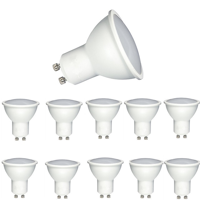  10個の調光可能なgu10ランパーダled電球5w220vボンビラledランプスポットライトランパラスポットライト装飾暖かい白冷たい白