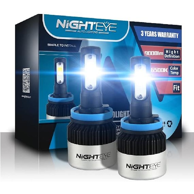 Nighteye 9005/9006 LED Headlight 6500K Conversion Car Bulb Driving Light 9000LM