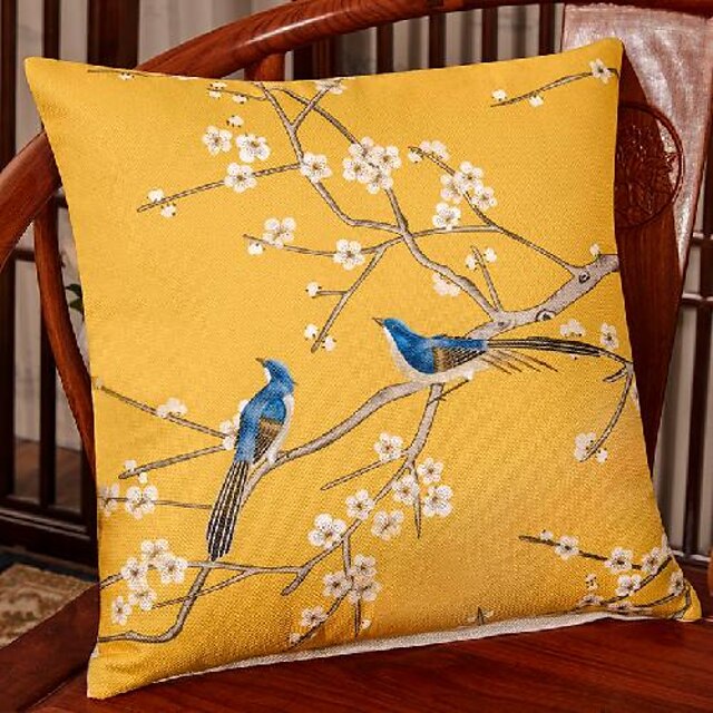  1 pcs Pillow Cover Floral&Plants Luxury Modern Square Zipper Traditional Classic