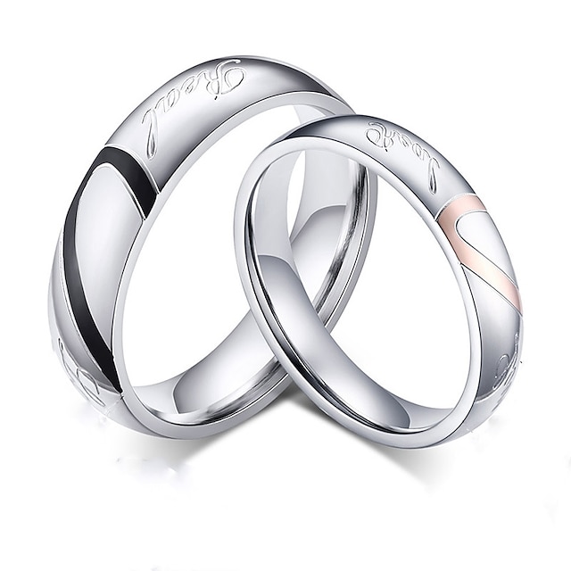 Love Friendship Rings 18k Titanium Steel Ring for Wedding Engagement Ring for Men Women's for Best Valentine's Day Gifts