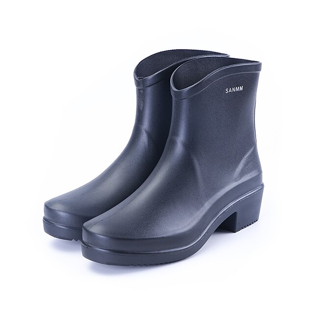 Mujer Botas Botines Botines Tacón Cuadrado Dedo redondo Clásico Diario PVC  Mocasín Otoño Primavera Color sólido Verde Trébol Negro Gris / Botines /  Hasta el Tobillo 8517151 2022 – $16.94