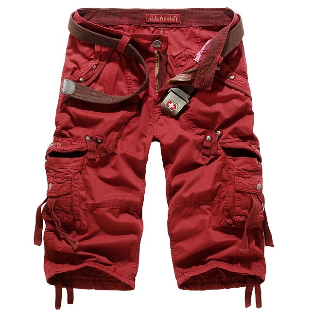 Men's Cargo Shorts Hiking Shorts Leg Drawstring Multi Pocket Multiple