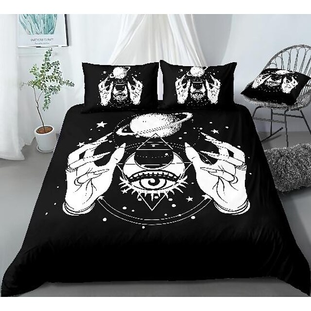  tarot print 3-piece duvet cover set hotel bedding sets comforter cover with soft lightweight microfiber, include 1 duvet cover, 2 pillowcases for double/queen/king(1 pillowcase for twin/single)