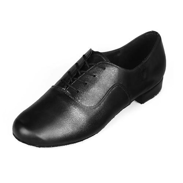 Men's Latin Shoes Ballroom Dance Shoes Line Dance Character Shoes Performance Outdoor Indoor Heel Low Heel Lace-up Black