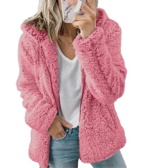 Teddy Jacke, Rosa, XXL